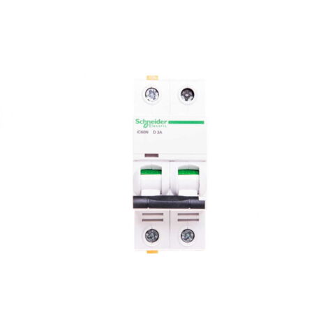 Interruttore automatico 2P D 3A 6kA CA iC60N-D3-2 A9F05203