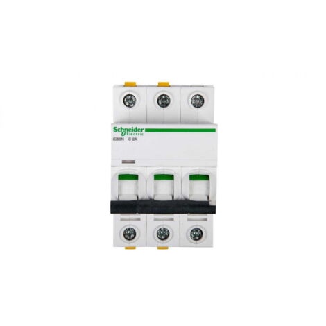 Interruttore automatico 3P C 2A 6kA CA iC60N-C2-3 A9F04302