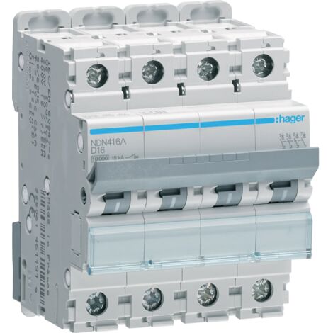 Interruttore Automatico 4P 16A 10Ka D 4M ( HAGER cod. NDN416A )