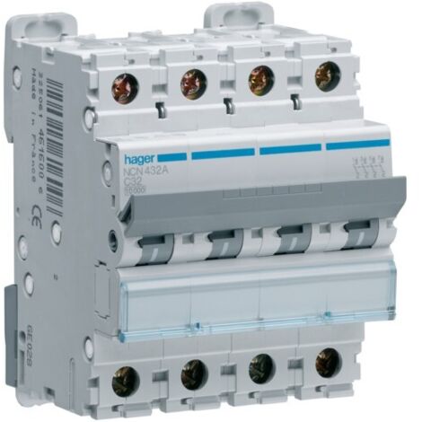 Interruttore Automatico 4P 6A 10 Ka C 4M ( HAGER cod. NCN406A )
