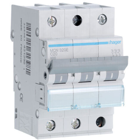 Interruttore automatico, 6kA, caratteristica C, 3 poli, 20A