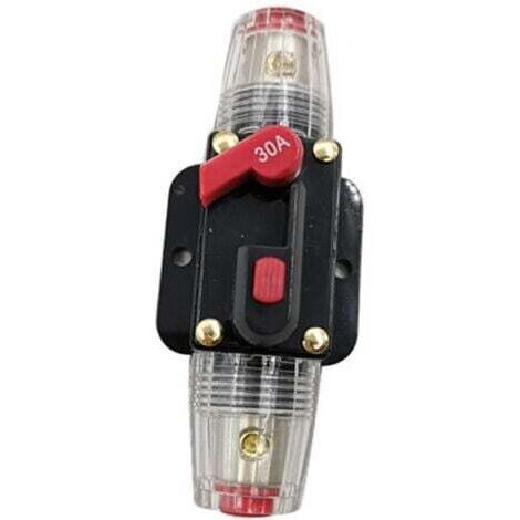 Interruttore automatico a ripristino automatico (Dimensioni: 30A) fusibile inverter per sistemi di protezione auto, nautici e per imbarcazioni - 12V-24V
