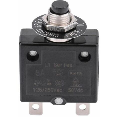 Interruttore automatico CHOYCLIT 15A Interruttore termico di ripristino opzionale, 125-250 V CA 50 V CC Protezione da sovraccarico di corrente Interruttore automatico a pulsante