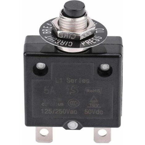 Interruttore automatico da 15 A con interruttore di ripristino termico opzionale, interruttore automatico a pulsante con protezione da sovracorrente 125-250 V CA 50 V CC