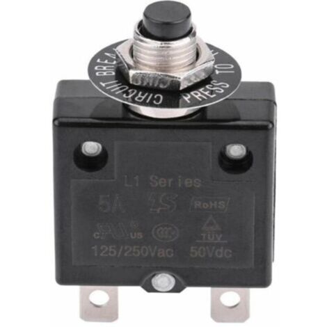 Interruttore automatico da 15 A con interruttore di ripristino termico opzionale, interruttore automatico a pulsante con protezione da sovracorrente 125-250 V CA 50 V CC