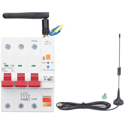 Interruttore automatico di misurazione WIFI 3P 63A Interruttore di dispersione intelligente con commutazione temporizzata telecomando AC400V