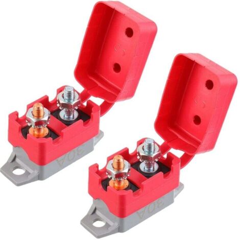 Interruttore automatico di ripristino 30A 12V - 24V con bulloni di copertura per caricabatteria, camion, motore di auto e altro (2 pezzi)