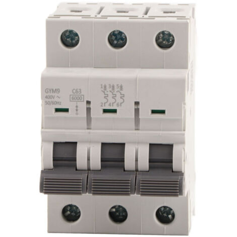 Interruttore automatico Eosnow GYM9-C65, 3P 230/400 VAC 50/60 Hz IP20, protezione contro le perdite elettriche