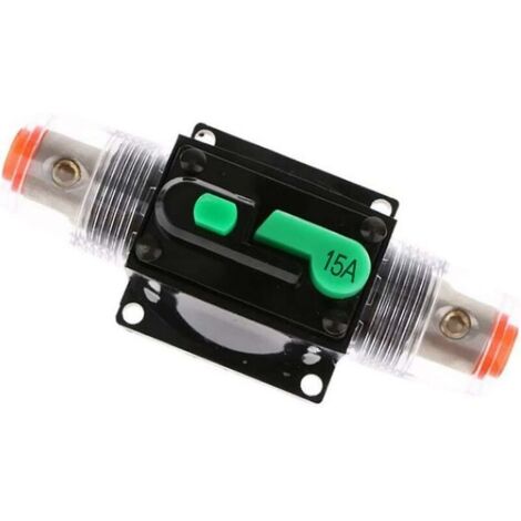 Interruttore automatico, interruttore automatico in linea 12V-48V CC con interruttore di ripristino manuale, portafusibili per auto, scatola fusibili in linea