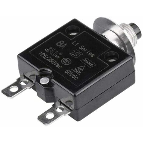 Interruttore automatico, interruttore termico a riarmo manuale Interruttore automatico, protezione da sovraccarico (8A)