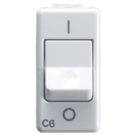 Interruttore Automatico Magnetotermico 230V Ac 1P 6A 3Ka Curva C 1 Modulo System White