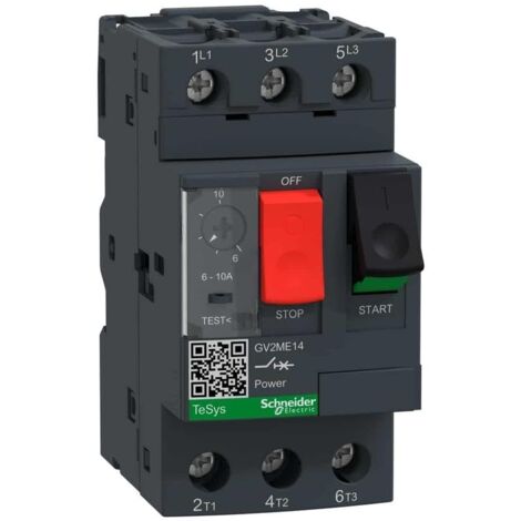 SCHNEIDER ELECTRIC Interruttore Automatico Magnetotermico GV2ME Regolazione Protezione 6-10 A 3P