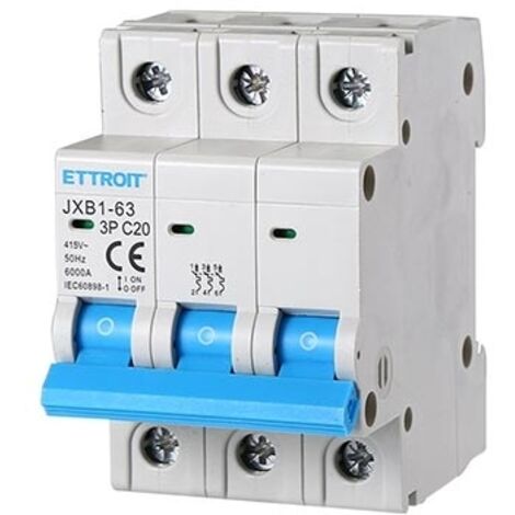 Interruttore automatico magnetotermico modulare 3P 20A 6KA 380V Ettroit