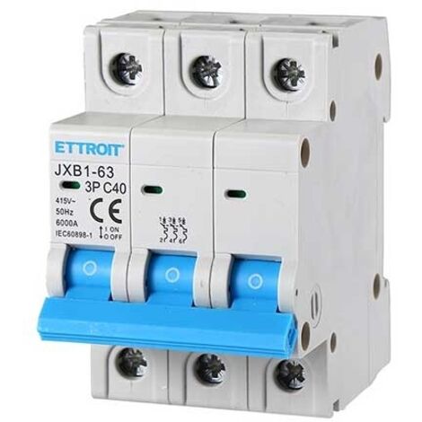 Interruttore automatico magnetotermico modulare 3P 40A 6KA 380V Ettroit