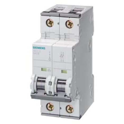 Interruttore Automatico miniaturizzato 400 V 6kA, 2 poli, C, 4A, D=70 mm