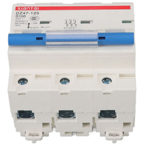 Interruttore automatico miniaturizzato trifase ad alta sicurezza da 100 A 400 V con protezione da sovraccarico per applicazioni domestiche e industriali.