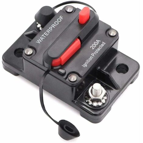 Interruttore automatico per auto 200A 12V-48V DC impermeabile con portafusibile a ripristino manuale per auto, barca (200A)
