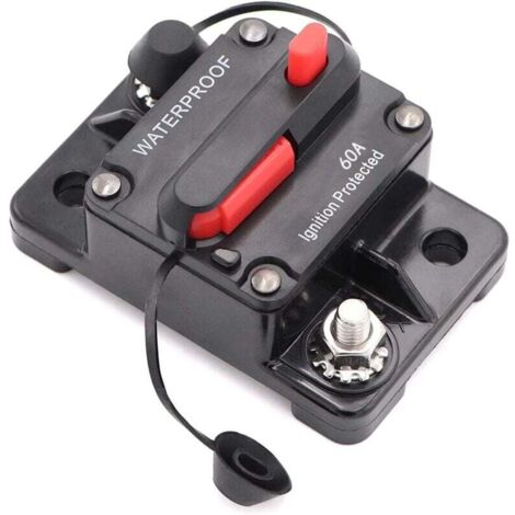 Interruttore automatico per auto impermeabile da 60 A 12 V-48 V CC con portafusibile a ripristino manuale per auto, barca (60 A)