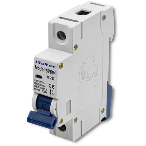 Interruttore automatico Qoltec B20  Fusibile  CA  20 A  1P