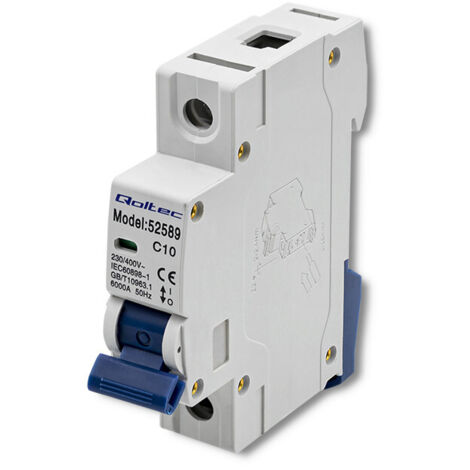 Interruttore automatico Qoltec C10  Fusibile  CA  10 A  1P