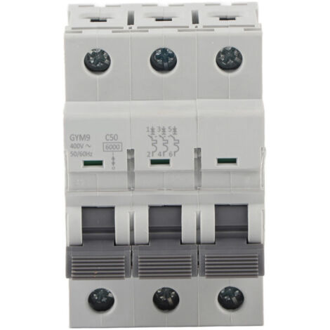 Interruttore automatico tripolare Eosnow GYM9-C65 400 VAC 50/60 Hz IP20, protezione contro le dispersioni elettriche