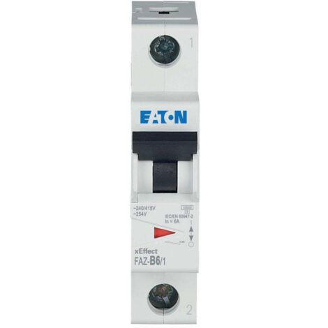INTERRUTTORE B 6 A, 1P FAZ DE B6/1, INTERRUTTORE., EATON (MOELLER), FAZ COMMUTATION B6/1,4015082785291