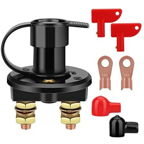 Interruttore batteria isolatore 12V/24V Interruzione elettrica automobilistica, disconnessione interruttore a chiave rimovibile/auto camion/barca M8 M10 B