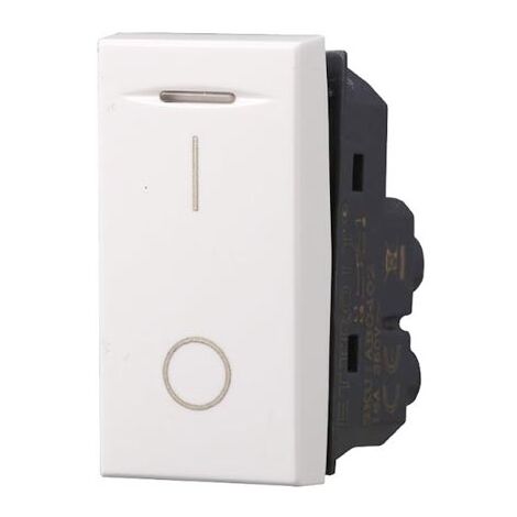 Interruttore bipolare 2P 16A compatibile Bticino Axolute colore bianco Ettroit AB0402
