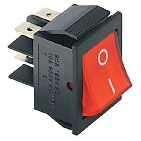 Interruttore Bipolare Luminoso 220Vca Rosso ( ELCART cod. 040714100 )