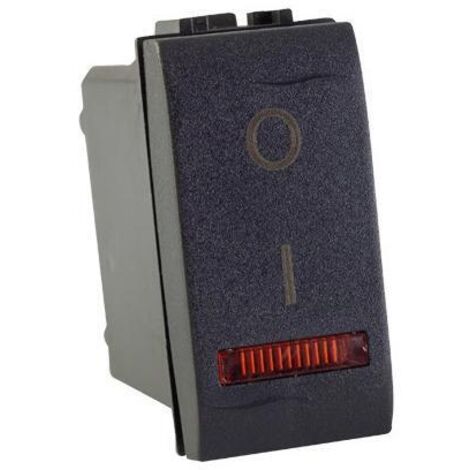 INTERRUTTORE BIPOLARE LUMINOSO LIVING """PLUS""" MAURER 16AX GRIGIO