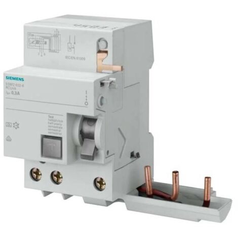 Interruttore Blocco Differenziale, A 3 Poli, Tipo A, In: 63 A, 300 Ma, Un Ac: 400 V, Per 5Sl4