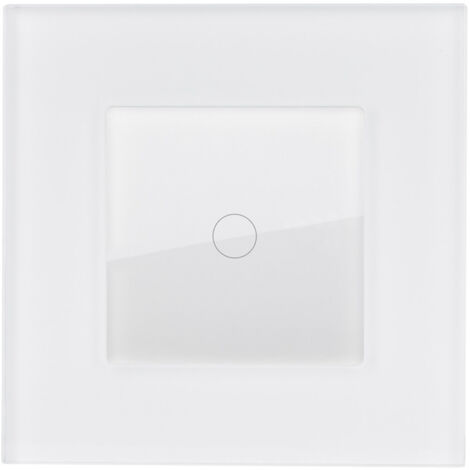 Interruttore Commutatore Touch Semplice con Cornice di Vetro Modern Bianco