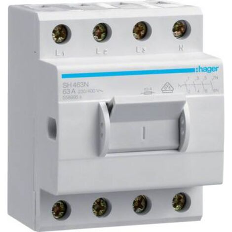 Interruttore compatto Hager SH463N grigio 63 A 400 V