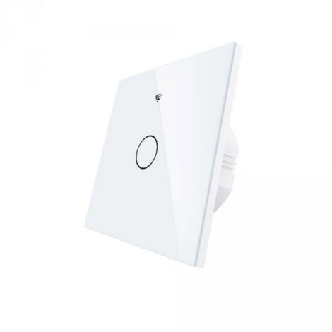 Interruttore Da Parete Touch 1 Tasto, WIFI 2.4G Matter,  TUYA, Smart Life,Apple Home, Google Home, Alexa, SmartThings, 10A, AC 90-250V, 50/60HZ, 86X86X30mm, IP20, Bianco