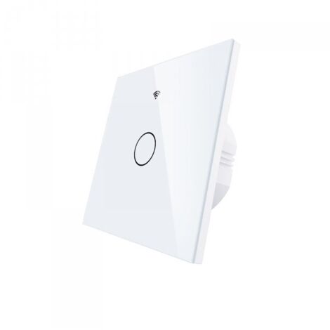 Interruttore Da Parete Touch 1 Tasto, WIFI+BLE+RF, WIFI 2.4G, RF 433MHz, Bluetooth BLE Mesh TUYA, Smart Life, 10A, AC 90-250V, 50/60HZ, 86X86X30mm, IP20, Bianco, SH9441W