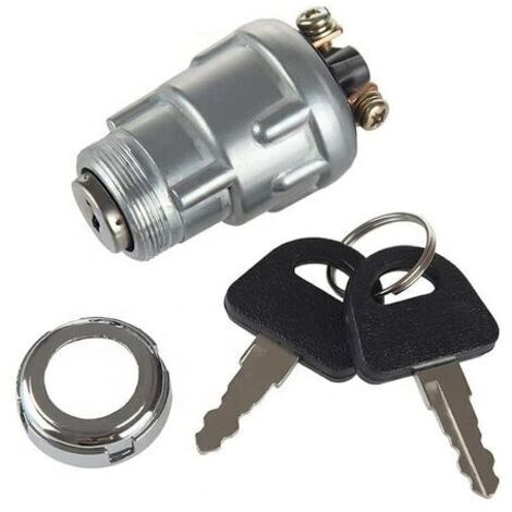 Interruttore di accensione con terminale di collegamento a 3 posizioni, 2 chiavi, per auto, moto, trattore agricolo, auto modificata, pit bike, quad, go-kart, UTV, ciclomotore, buggy