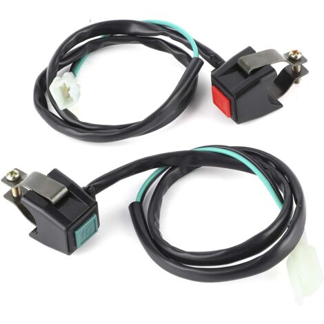 Interruttore di avviamento a pulsante per moto, interruttore di avviamento a pulsante per manubrio, doppio pulsante, 22 mm, accessorio per interni auto glamour, adatto per ATV, Dit Bike