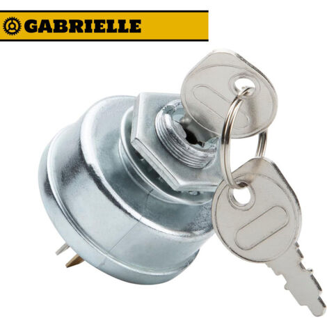 Interruttore di avviamento GABRIELLE con 2 chiavi, interruttore di accensione per tosaerba Mtd Husqvarna 725-0267A 925-0267