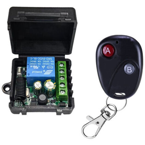 Interruttore di controllo remoto a valigetta a canale singolo DC 12V, piccolo interruttore di controllo remoto, controllo accessi, controllo illuminazione LED, ecc. con 5 telecomandi