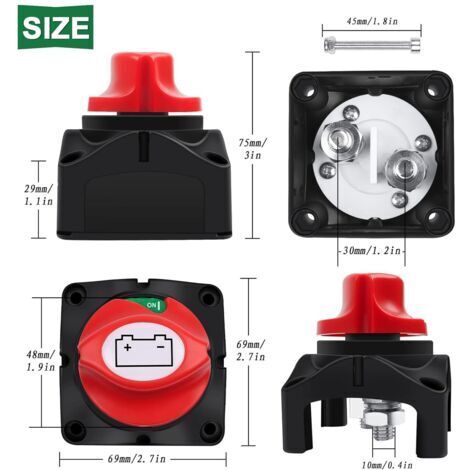 Interruttore di disconnessione batteria 12V 24V 48V, interruttore batteria ON-OFF, interruttore principale 200A per yacht, barca, camion, autobus, auto, moto