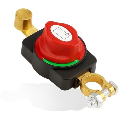 Interruttore di disconnessione batteria da 12V, 24V e 48V, interruttore a lama impermeabile regolabile a 180°, interruttore di batteria in ottone ad alta conduttività per auto, barca, camion, moto