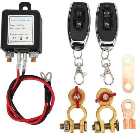 Interruttore di disconnessione batteria remoto da 12 V 200 A, interruttore antifurto per auto con due telecomandi wireless per camion e barche