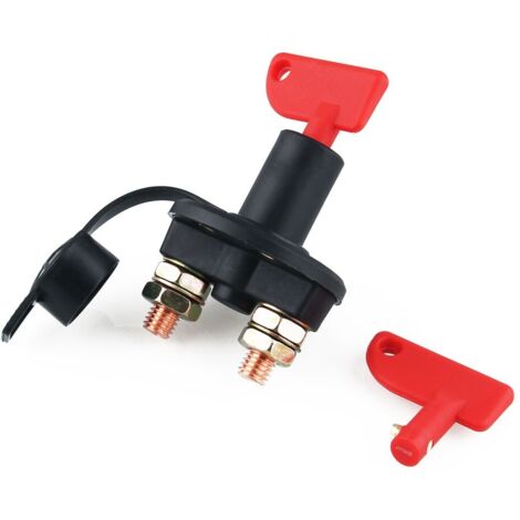 Interruttore di disconnessione della batteria auto – Anti-scarica, con 2 fori filettati M10 e 2 terminali in rame per una disconnessione sicura della corrente-lsw