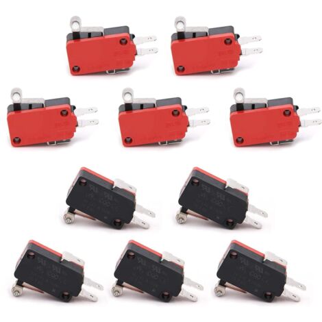 Interruttore di finecorsa a cerniera con rullo lungo a scatto SPDT per Arduino, 250 V 16 A, V-155-1C25, confezione da 10