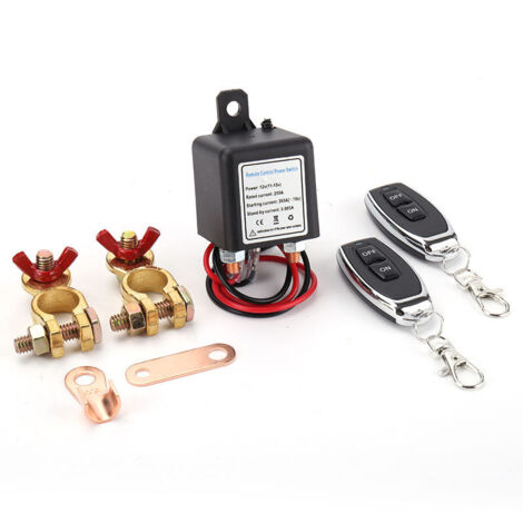 Interruttore di interruzione della batteria per auto con telecomando, interruttore di interruzione della batteria remoto con terminali in rame e interruttore di interruzione della corrente per (12V200