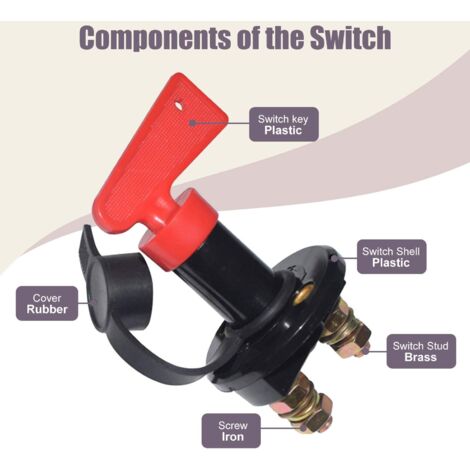 Interruttore di isolamento 12V/24V Interruttore di isolamento della batteria Max 200A per auto, camion, barca, veicoli Interruttore di spegnimento dell'alimentazione