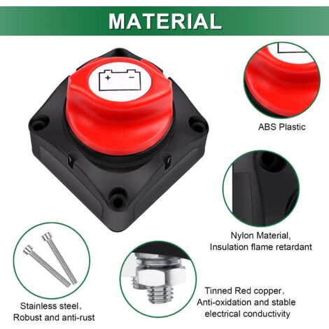 Interruttore di scollegamento della batteria 12V 24V 48V 1-2-Entrambi-OFF, interruttore principale della batteria 275A Interruttori della batteria per yacht barca camion autobus auto moto