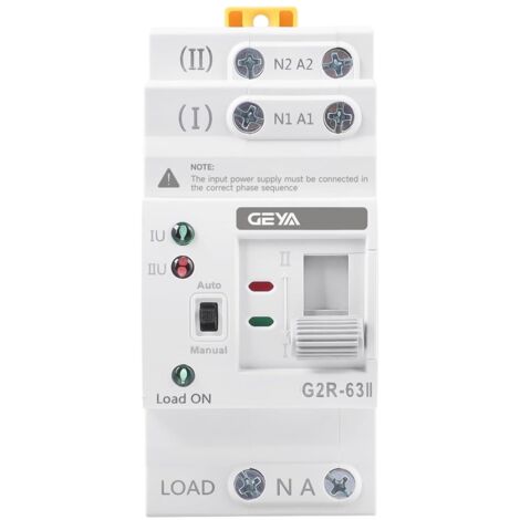 Interruttore di trasferimento automatico a doppia alimentazione in miniatura Il selettore elettrico commuta un'alimentazione ininterrotta su una guida, 2 poli 63 A CA 220 V