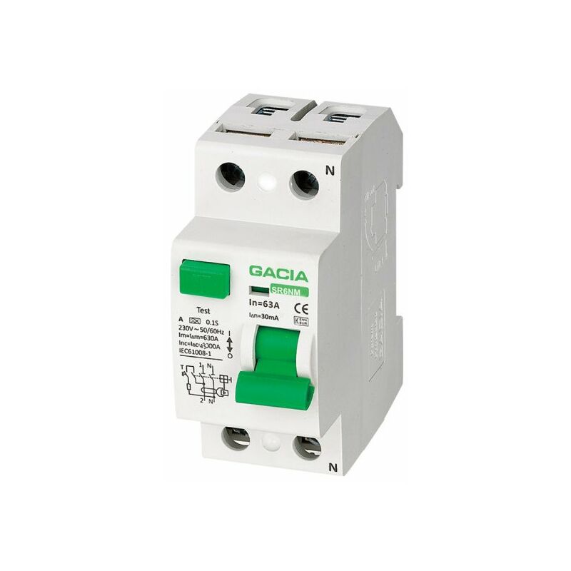 FI-SCHALTER 16,25,40,63A 2P 4P 30mA 300mA Typ A,AC,FI-Schutzschalter GACIA TÜV E - Foto 10