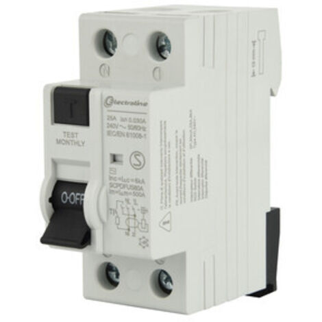 INTERRUTTORE DIFFERENZIALE 30MA 25A 6KA TIPO AC 2 PZ
